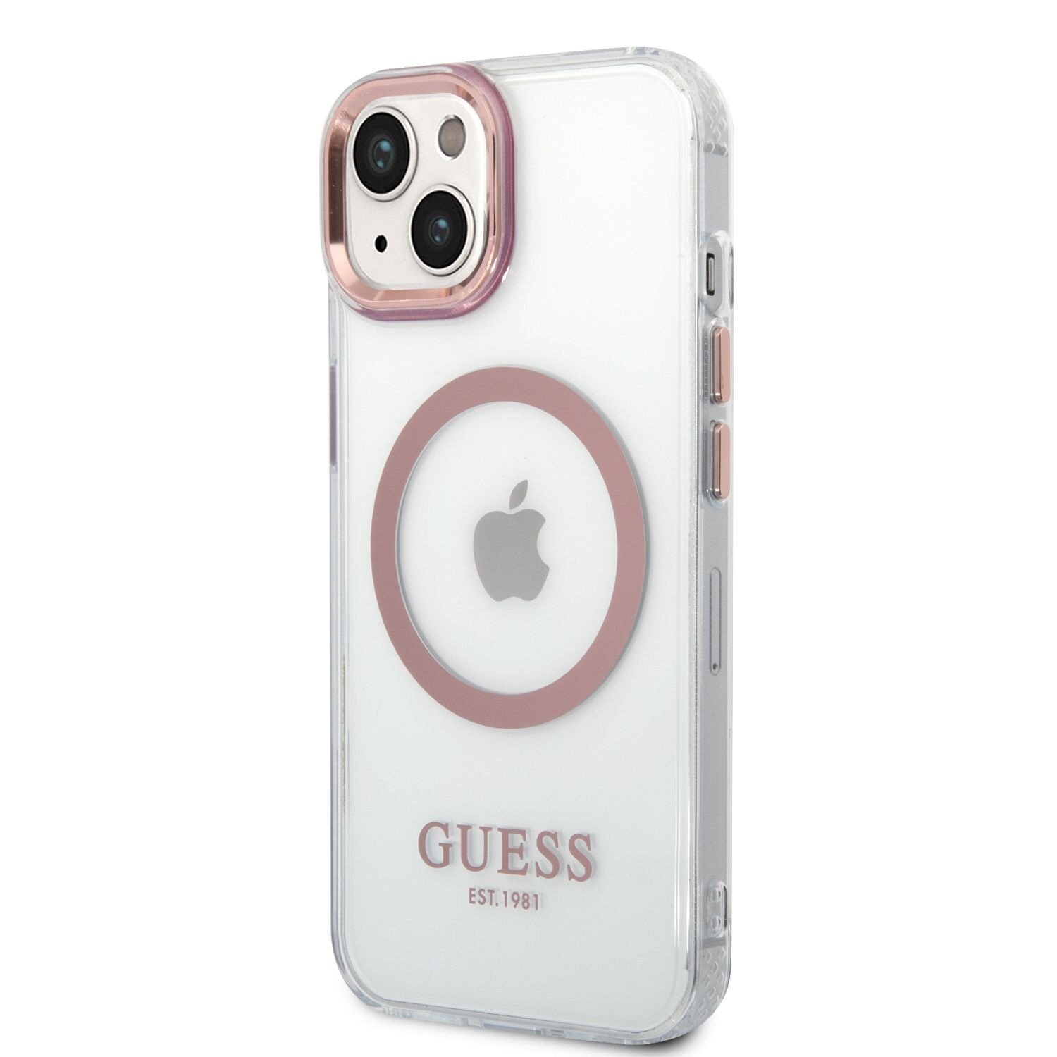 Husa Guess Transparent MagSafe pentru iPhone 14 Plus Pink thumb