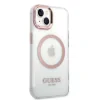 Husa Guess Transparent MagSafe pentru iPhone 14 Plus Pink