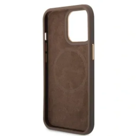 Husa Guess PU 4G MagSafe pentru iPhone 14 Plus Brown