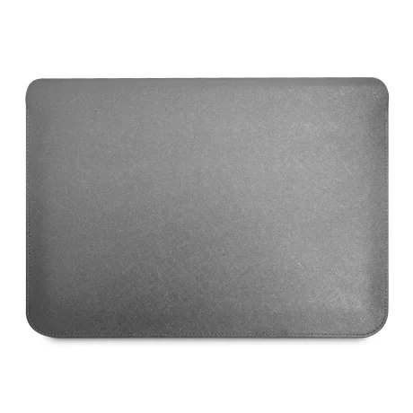 Geanta Guess Saffiano Triangle Metal Logo Computer Sleeve 13/14&quot; Silver