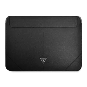 Geanta Guess Saffiano Triangle Metal Logo Computer Sleeve 16&quot; Black