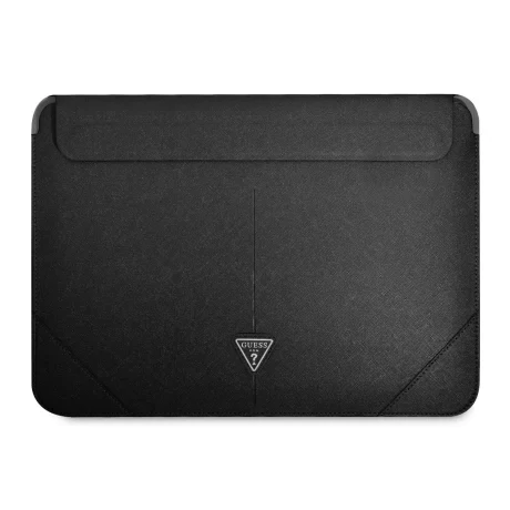 Geanta Guess Saffiano Triangle Metal Logo Computer Sleeve 16&quot; Black