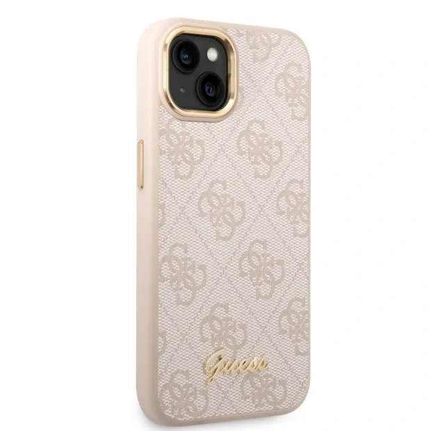 Husa Guess PC/TPU 4G Metal Camera Outline pentru iPhone 14 Plus Pink