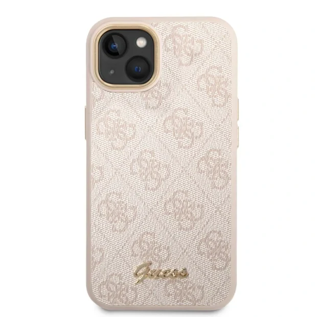 Husa Guess PC/TPU 4G Metal Camera Outline pentru iPhone 14 Plus Pink