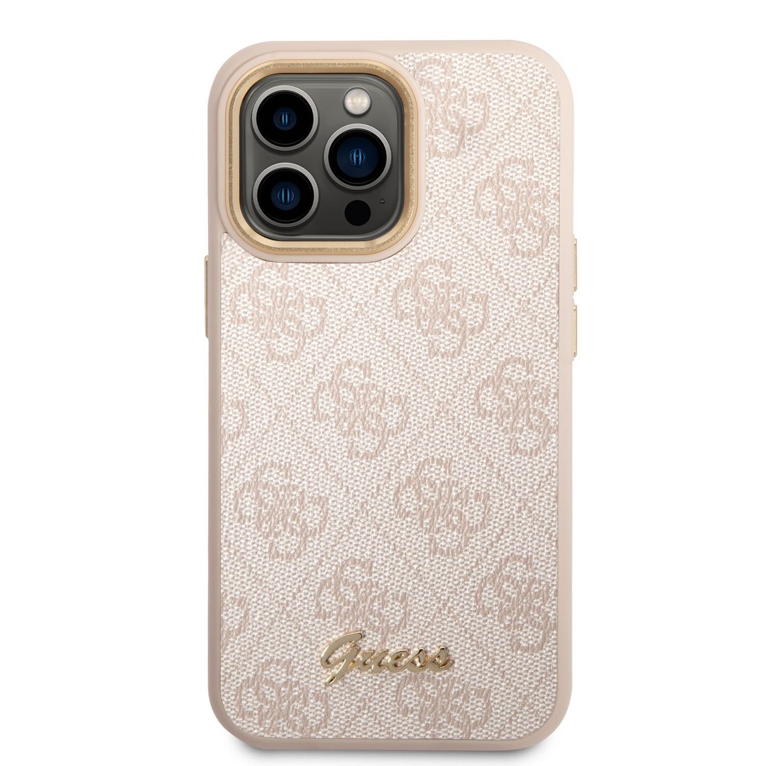 Husa Guess PC/TPU 4G Metal Camera Outline pentru iPhone 14 Pro Pink thumb