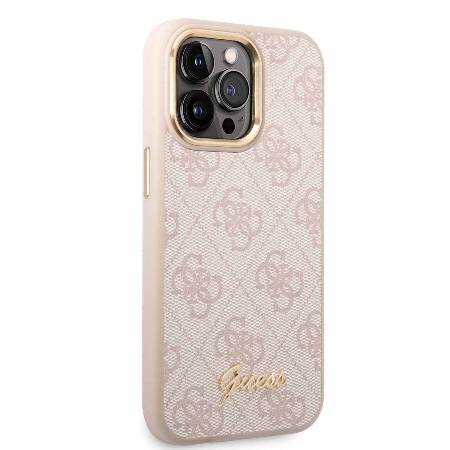 Husa Guess PC/TPU 4G Metal Camera Outline pentru iPhone 14 Pro Pink thumb