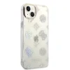 Husa Guess PC/TPU Peony Glitter pentru iPhone 14 Plus White