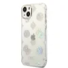 Husa Guess PC/TPU Peony Glitter pentru iPhone 14 Plus White