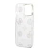 Husa Guess PC/TPU Peony Glitter pentru iPhone 14 Pro White