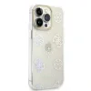 Husa Guess PC/TPU Peony Glitter pentru iPhone 14 Pro White