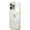 Husa Guess PC/TPU Peony Glitter pentru iPhone 14 Pro White