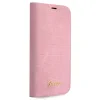 Husa Book  Guess PU Croco with Metal Camera Outline pentru iPhone 14 Pro Max Pink