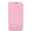 Husa Book  Guess PU Croco with Metal Camera Outline pentru iPhone 14 Pro Max Pink