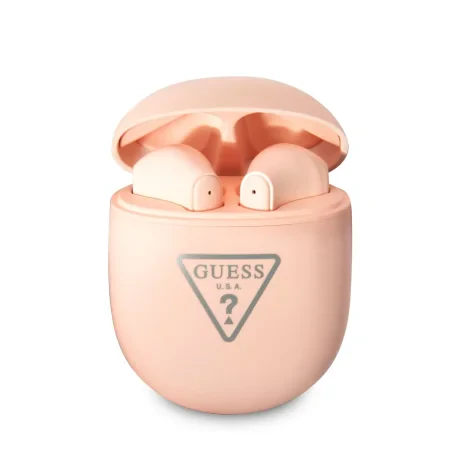 Casti Guess True Wireless Triangle Logo BT5.0 4H Stereo Earphones Pink
