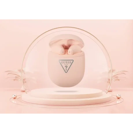 Casti Guess True Wireless Triangle Logo BT5.0 4H Stereo Earphones Pink