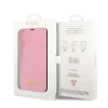 Husa Book Guess PU Croco with Metal Camera Outline pentru iPhone 14 Pink