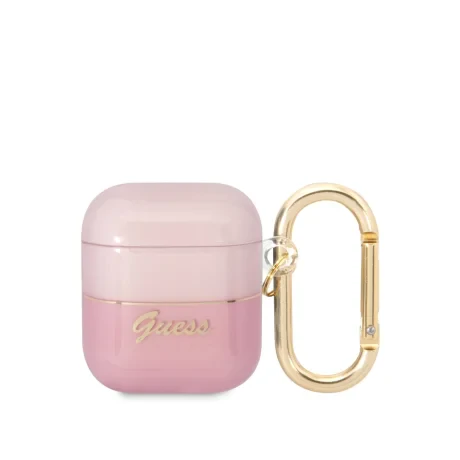 Husa Guess Translucent pentru AirPods 1/2 Pink