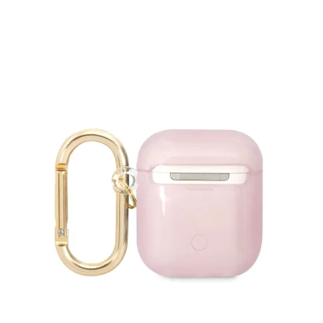 Husa Guess Translucent pentru AirPods 1/2 Pink