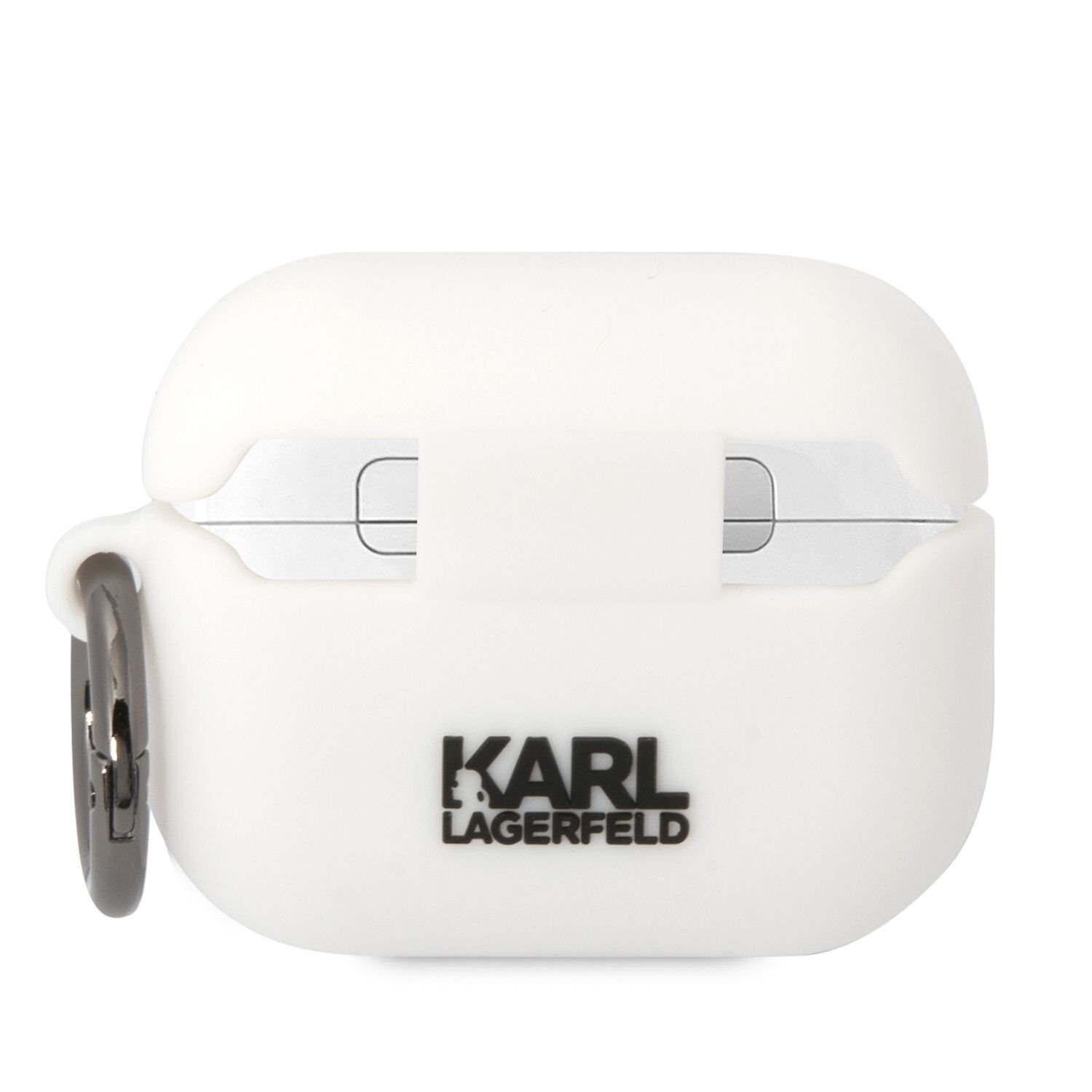 Husa Karl Lagerfeld 3D Logo NFT Choupette Head Silicone pentru Airpods Pro White thumb