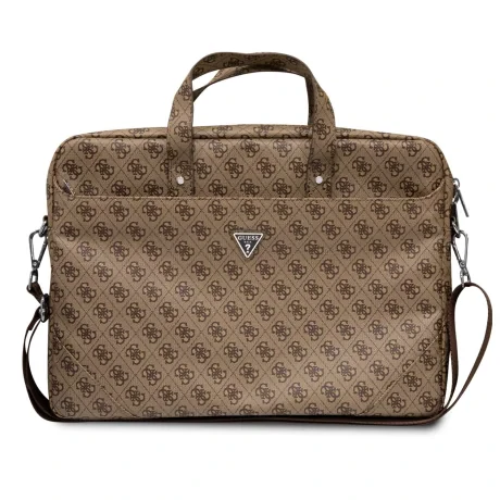 Geanta Guess 4G PU Triangle Logo Computer Bag 15/16&quot; Brown
