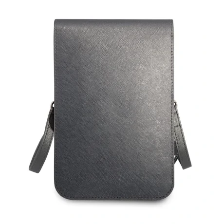 Geanta pentru telefon Guess PU Saffiano Triangle Logo Grey