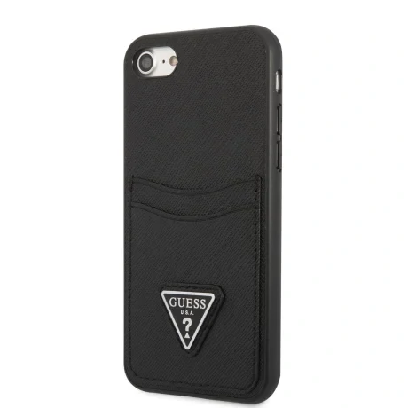 Husa Guess Saffiano Double Card Zadni Kryt pro iPhone 7/8/SE2020 Black