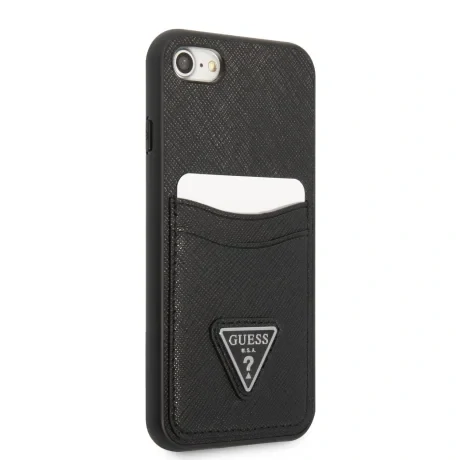 Husa Guess Saffiano Double Card Zadni Kryt pro iPhone 7/8/SE2020 Black