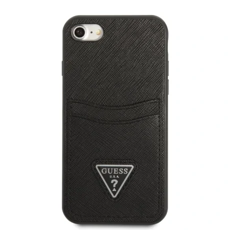 Husa Guess Saffiano Double Card Zadni Kryt pro iPhone 7/8/SE2020 Black