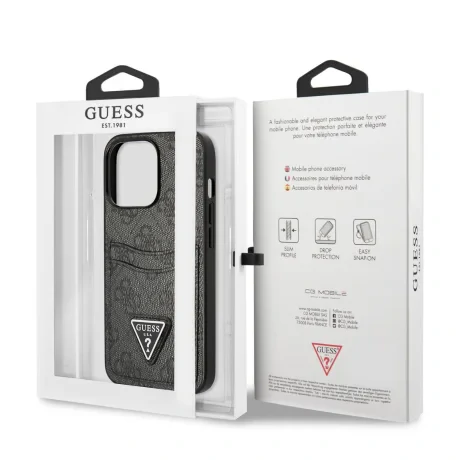Husa Guess 4G Saffiano Double Card pentru  iPhone 13 Pro Black