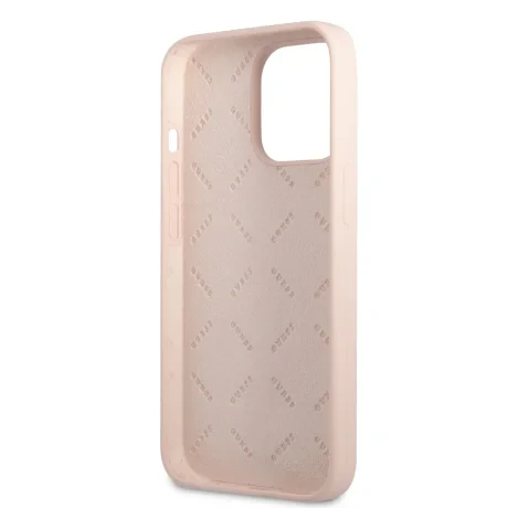 Husa Guess 4G Silicone Metal Logo pentru iPhone 13 Pro Pink