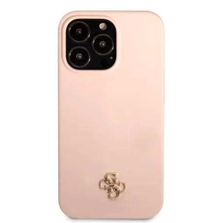 Husa Guess 4G Silicone Metal Logo pentru iPhone 13 Pro Pink