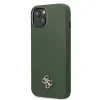 Husa Guess 4G Silicone Metal Logo pentru iPhone 13 Kaki