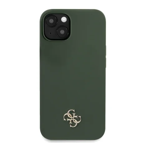 Husa Guess 4G Silicone Metal Logo pentru iPhone 13 Kaki