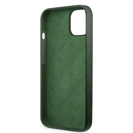 Husa Guess 4G Silicone Metal Logo pentru iPhone 13 Kaki