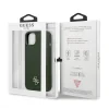 Husa Guess 4G Silicone Metal Logo pentru iPhone 13 Kaki