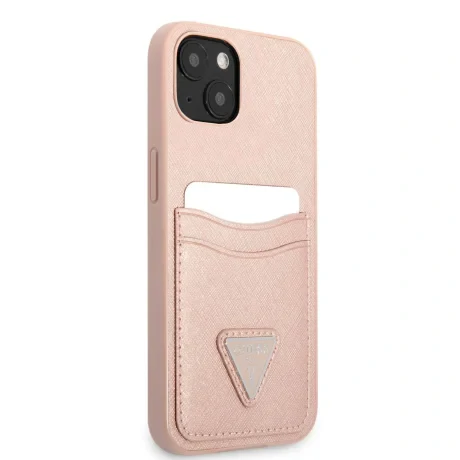 Husa  Guess Saffiano Double Card pentru iPhone 13 mini Pink