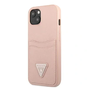 Husa  Guess Saffiano Double Card pentru iPhone 13 mini Pink
