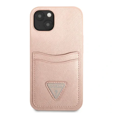 Husa  Guess Saffiano Double Card pentru iPhone 13 mini Pink