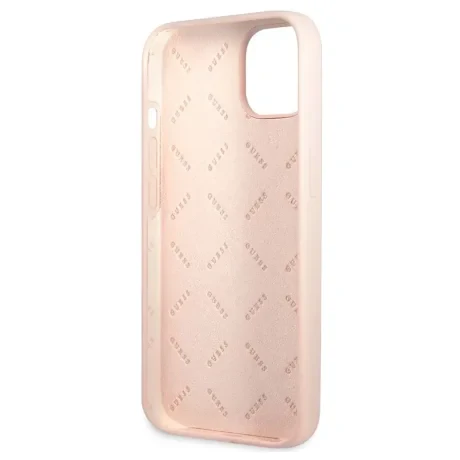 Husa  Guess 4G Silicone Metal Logo Zadni Kryt pro iPhone 13 mini Pink