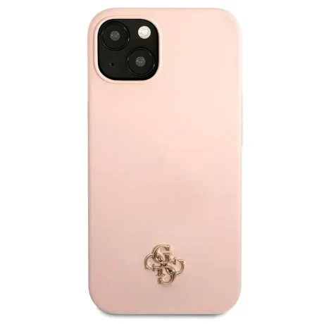 Husa  Guess 4G Silicone Metal Logo Zadni Kryt pro iPhone 13 mini Pink