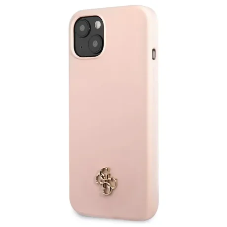 Husa  Guess 4G Silicone Metal Logo Zadni Kryt pro iPhone 13 mini Pink