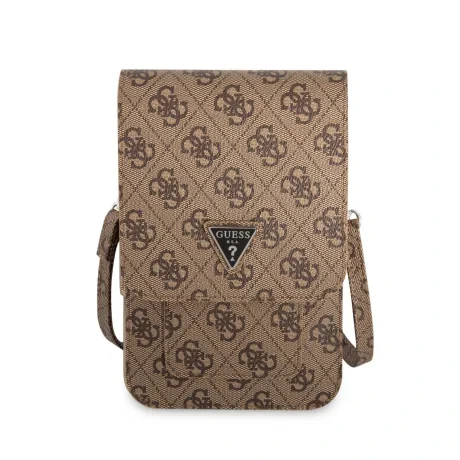 Geanta pentru Telefon Guess PU 4G Triangle Logo  Brown