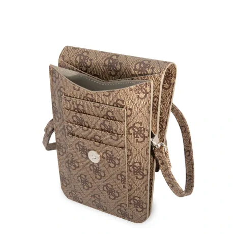 Geanta pentru Telefon Guess PU 4G Triangle Logo  Brown