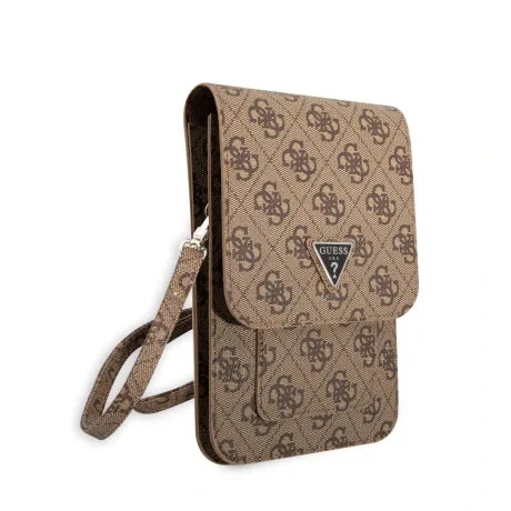 Geanta pentru Telefon Guess PU 4G Triangle Logo  Brown