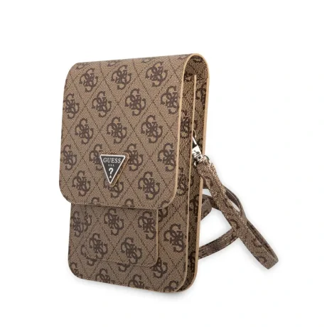Geanta pentru Telefon Guess PU 4G Triangle Logo  Brown