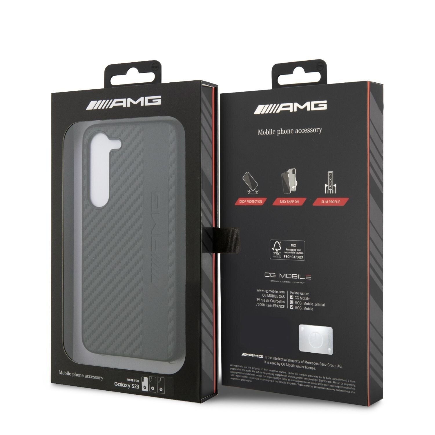 Husa AMG Carbon Stripe Case for Samsung Galaxy S23 Black thumb