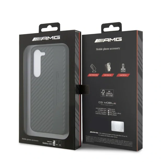 Husa AMG Carbon Stripe Case for Samsung Galaxy S23 Black