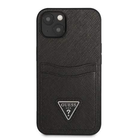 Husa Guess Saffiano Double Card pentru iPhone 13 mini Black