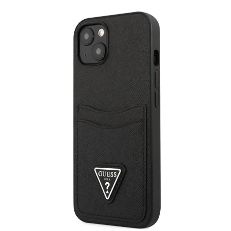 Husa Guess Saffiano Double Card pentru iPhone 13 mini Black