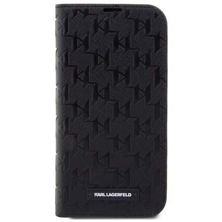 Husa Karl Lagerfeld PU Saffiano Monogram Book pentru iPhone 13 Pro Max Negru thumb